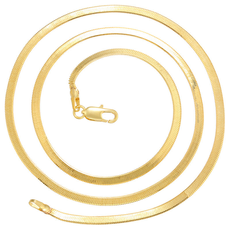 Snake Ribbon Necklace in Gold
