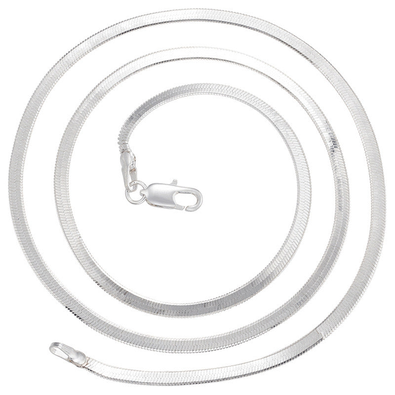 Snake Ribbon Necklace in Silver