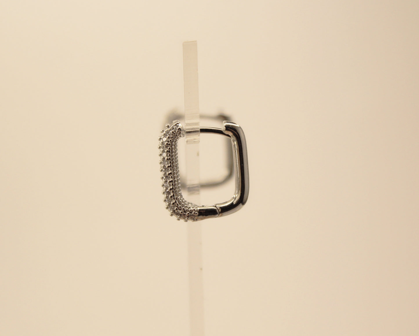 Small Zircon Square Earrings Silver
