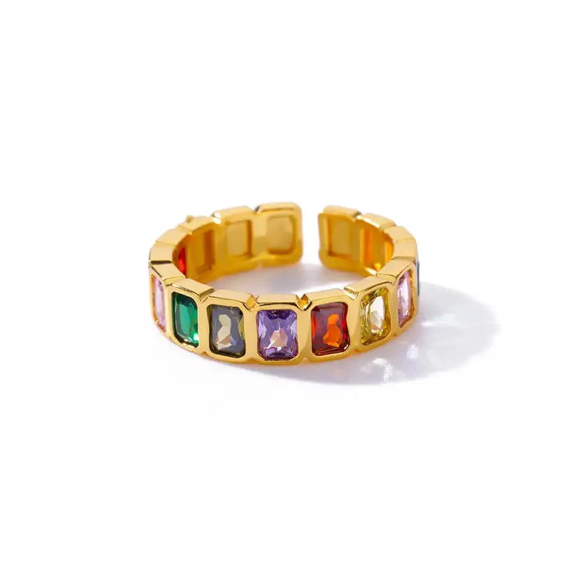 Square Bubble Ring (Rainbow)