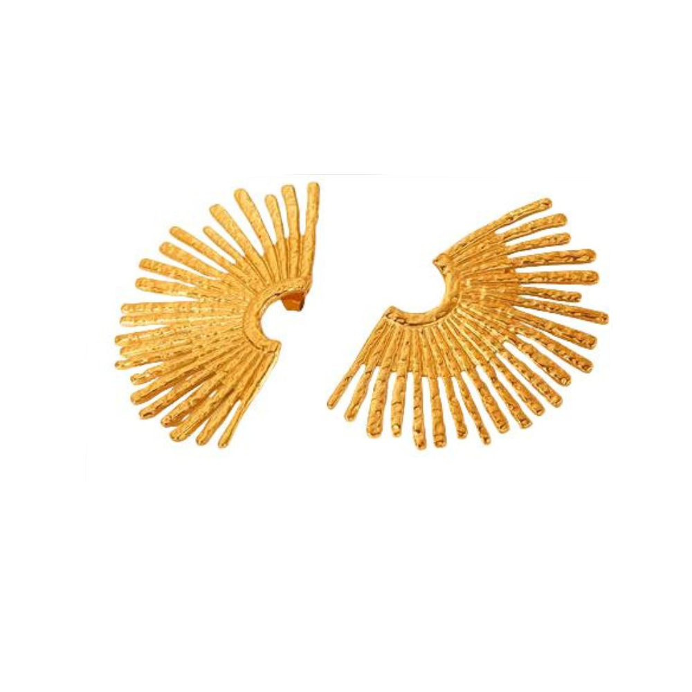 Sun Rays Earrings Gold