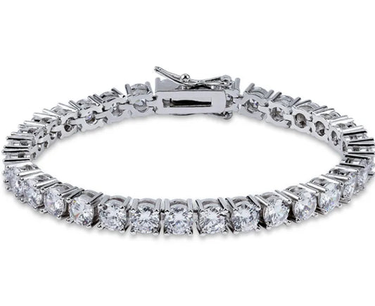 Tennis bracelet (double lock) Silver