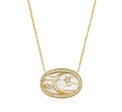 Dreamy Cloud+Moon Necklace