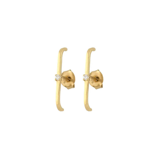 Line Diamond Earrings Gold