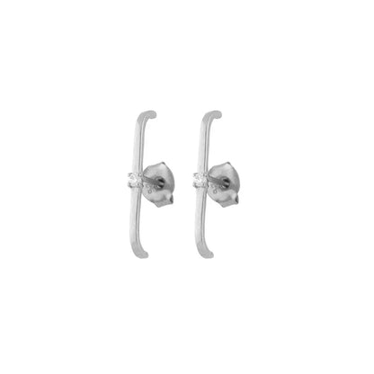 Line Diamond Earrings Silver