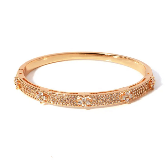 Clover Zircon Bangle