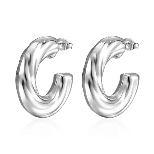 Twirl Hoops Silver