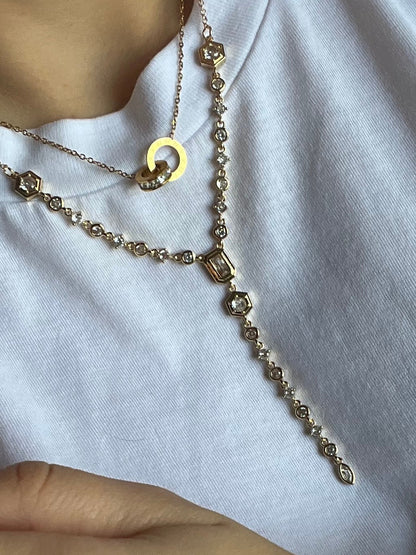 Elegant Zircon Necklace Gold