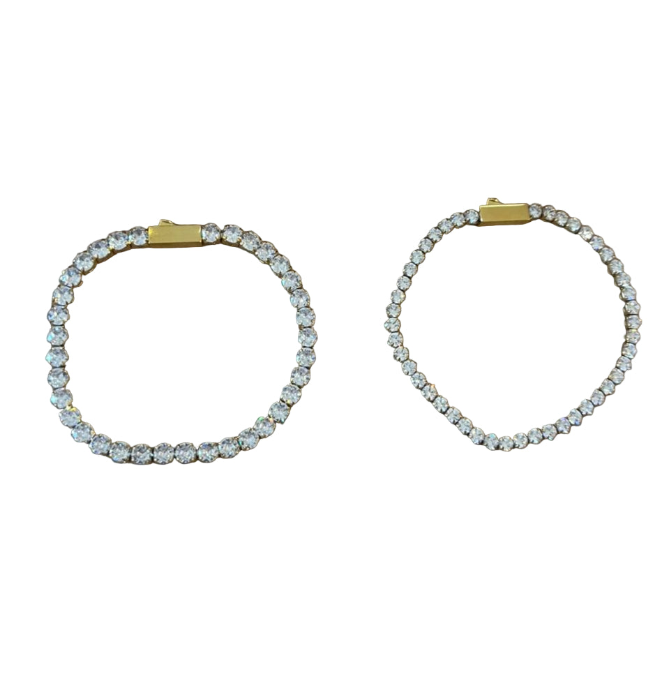 Gold Tennis Bracelet 3mm & 4mm