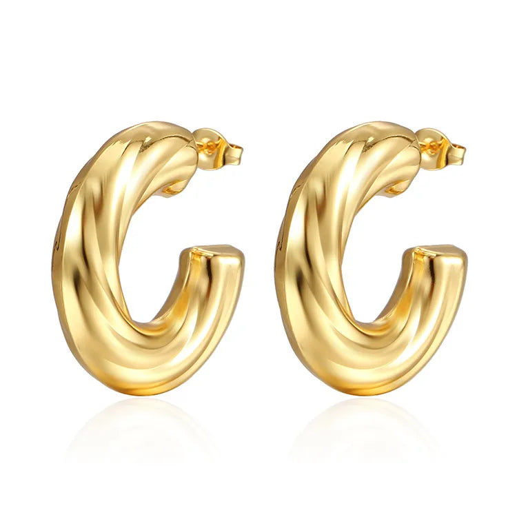 Twirl Hoops Gold