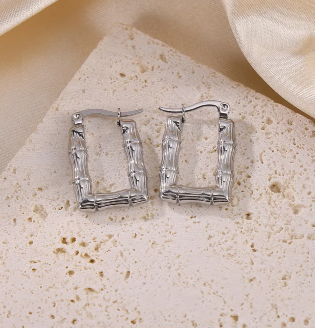 Vintage Square Earrings Silver