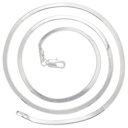 Snake Ribbon Necklace in Silver