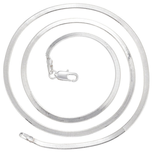 Snake Ribbon Necklace in Silver