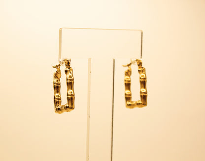 Vintage Square Earrings Gold