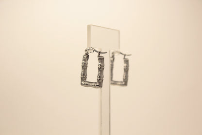 Vintage Square Earrings Silver