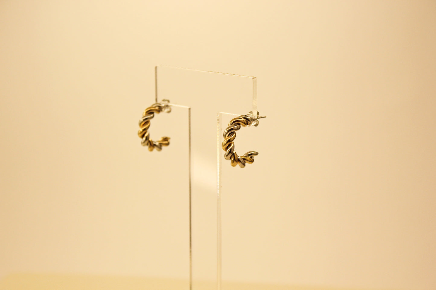 Twirl Silver and Gold hoops