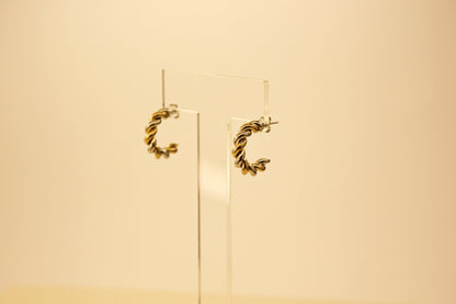 Twirl Silver and Gold hoops