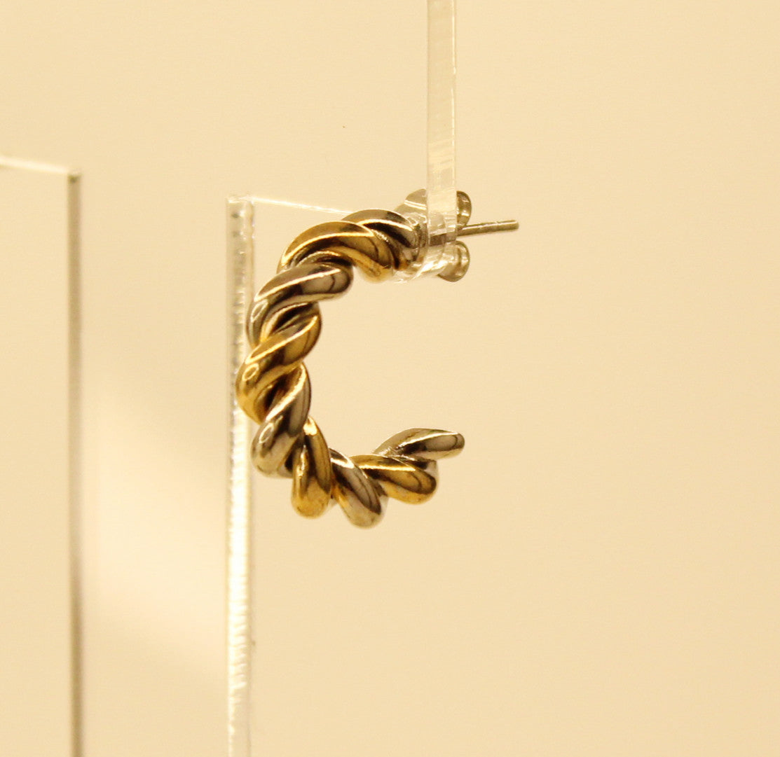 Twirl Silver and Gold hoops