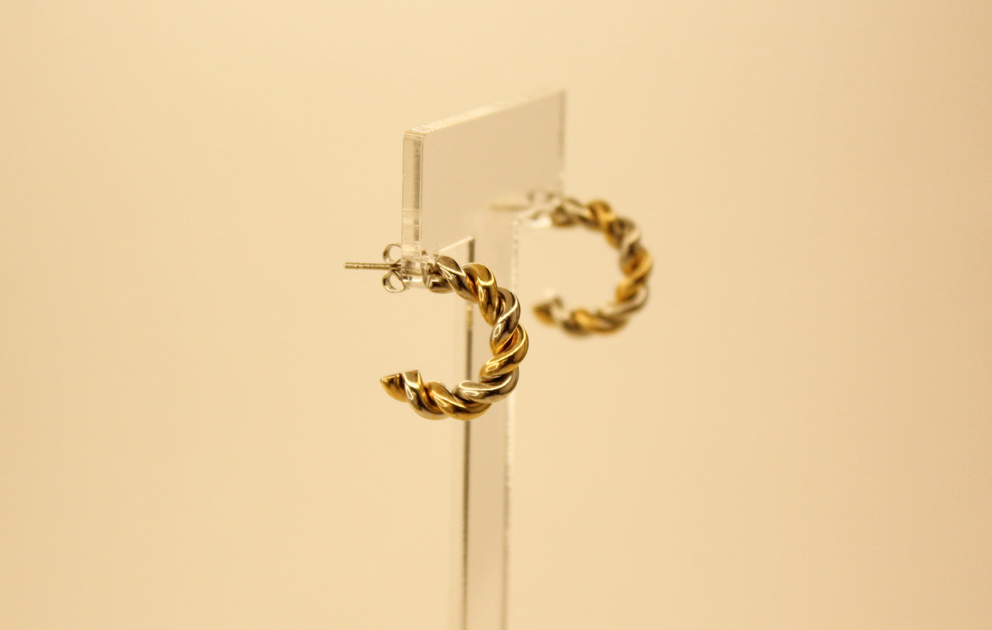 Twirl Silver and Gold hoops