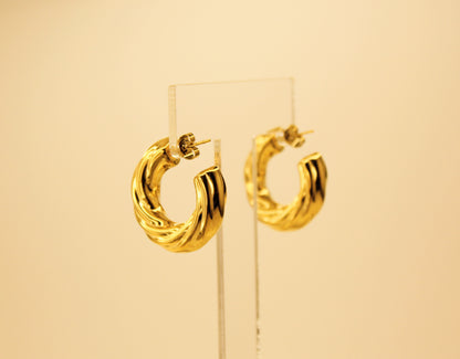 Twirl Hoops Gold