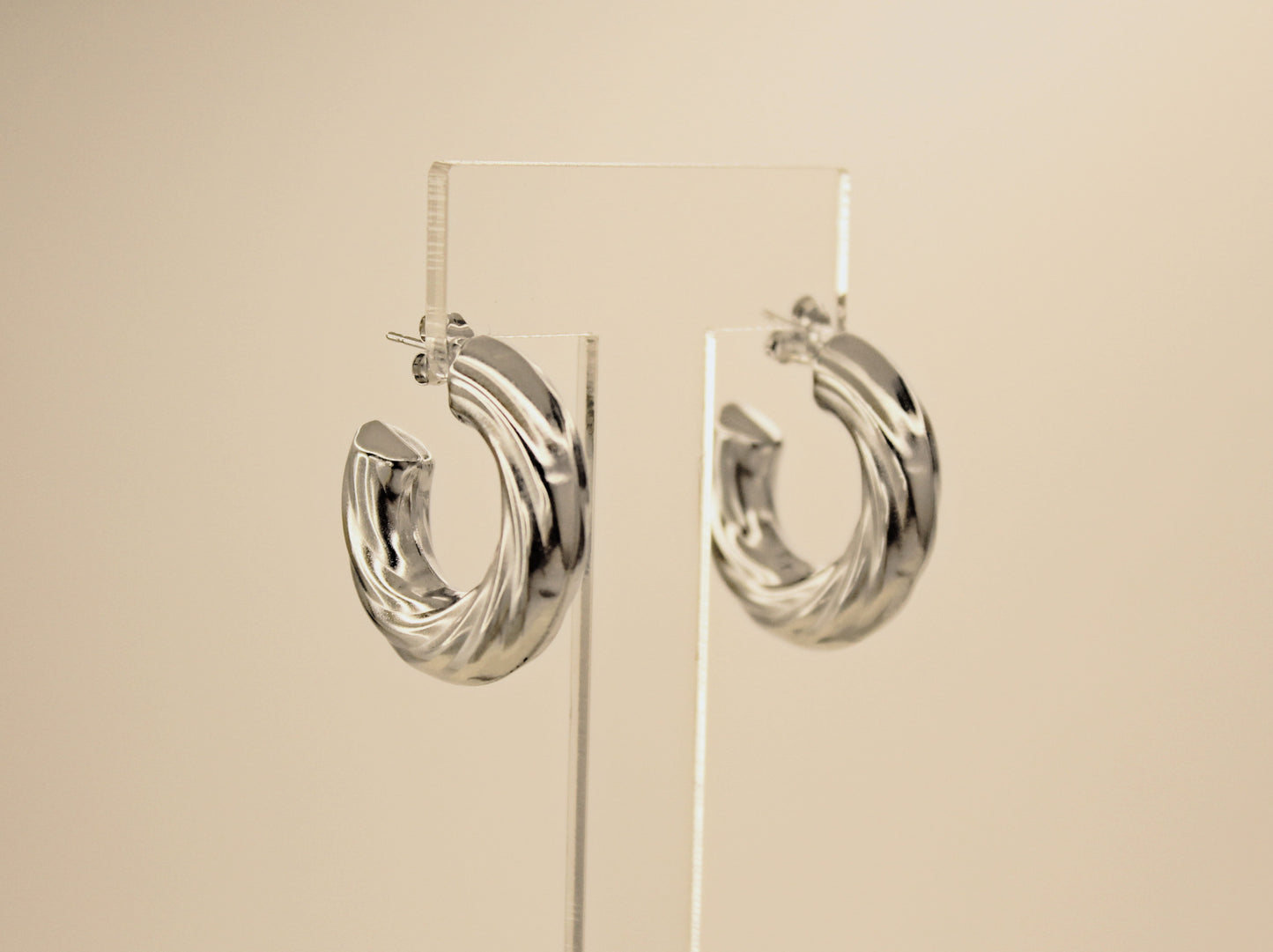 Twirl Hoops Silver