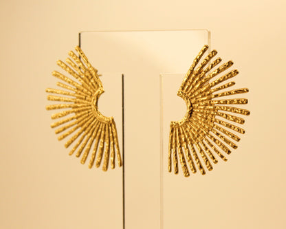 Sun Rays Earrings Gold