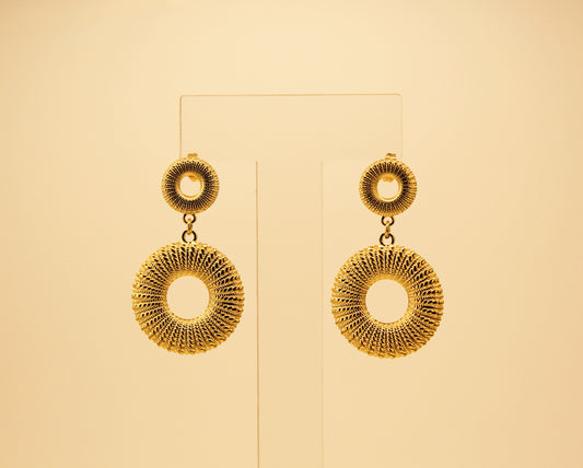 Double Round Earrings