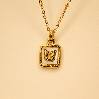 White&Gold Butterfly Necklace