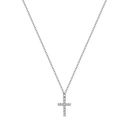 Zircon Cross Pendant Silver