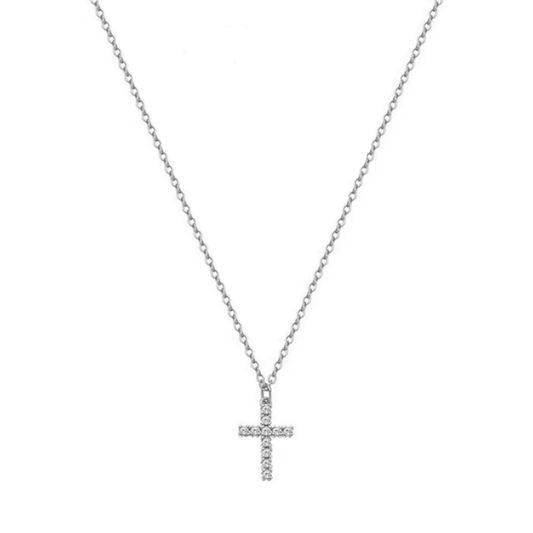 Zircon Cross Pendant Silver