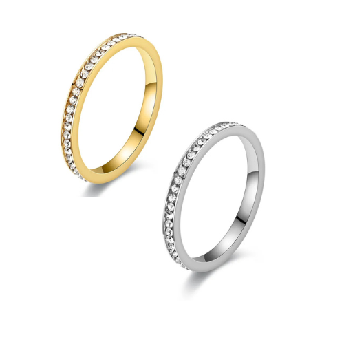 One Row Zircon Ring (Gold/Silver)