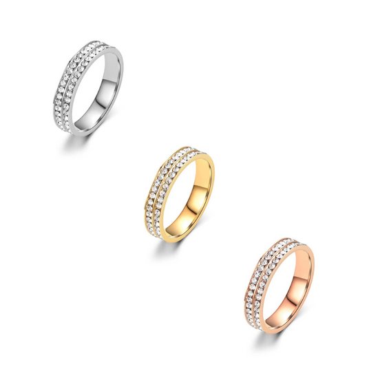 Double Row Zircon Ring (Gold/Rose Gold/Silver)