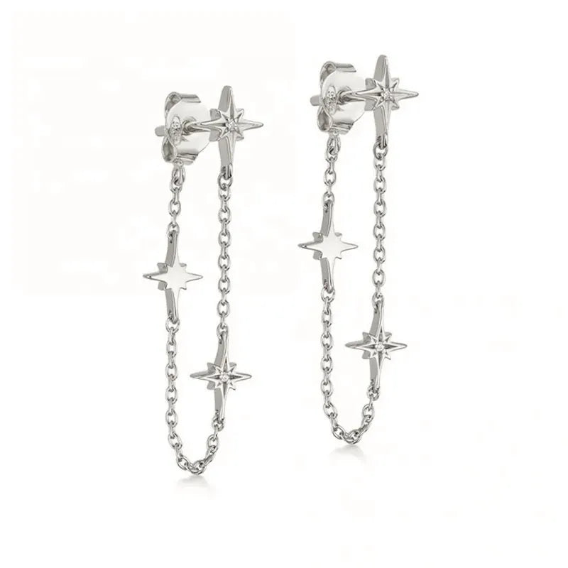 Dainty Star Earrings Silver
