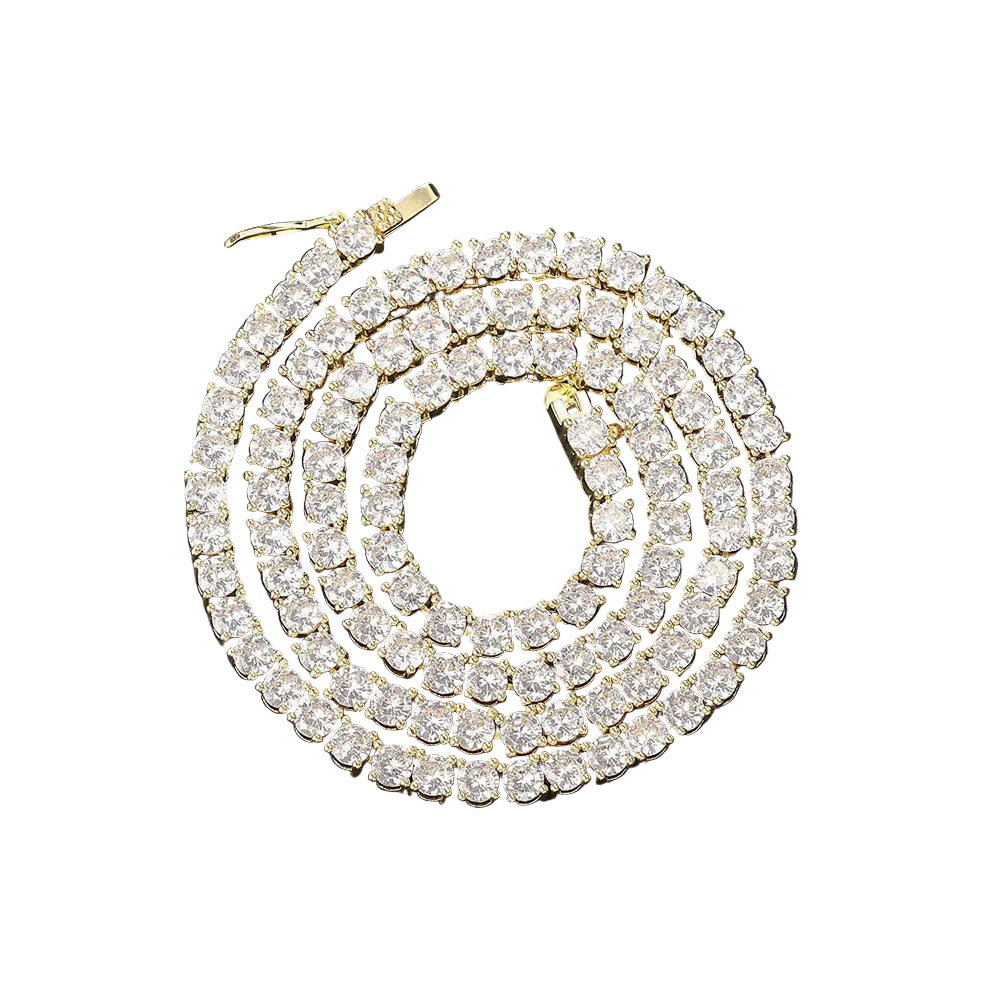 Tennis Necklace Gold 3mm