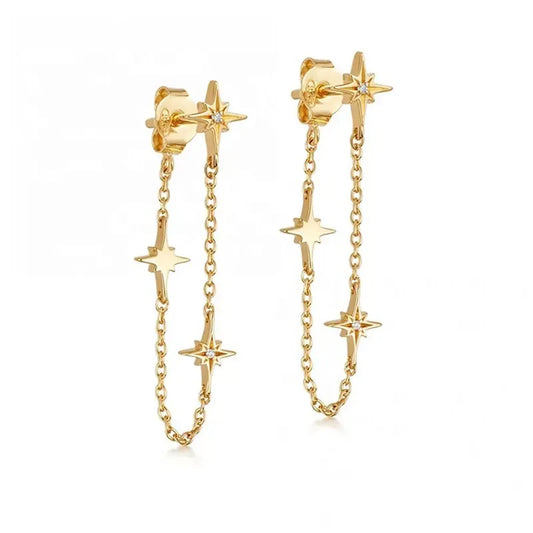 Dainty Star Earrings Gold