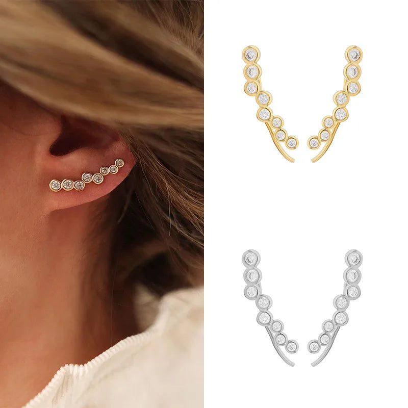 Bubble Line Earrings Silver