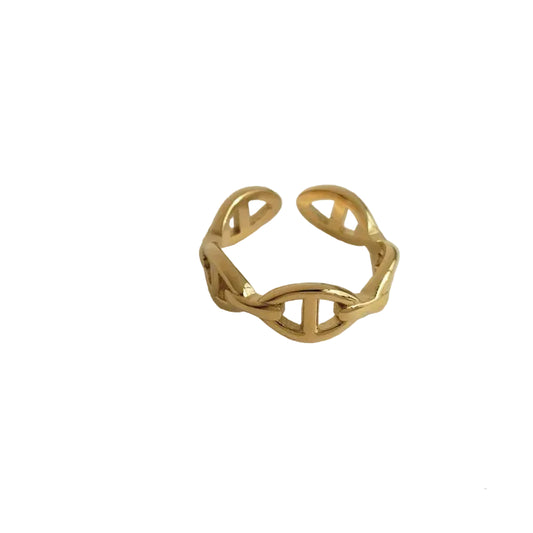 Mini Chaine H Ring Gold