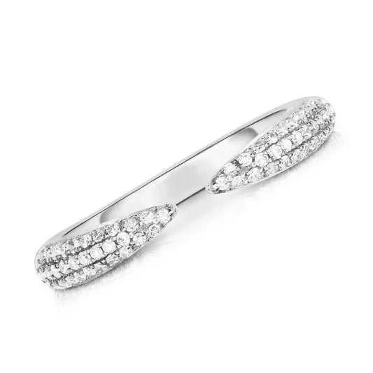 Open Zircon Ring Silver