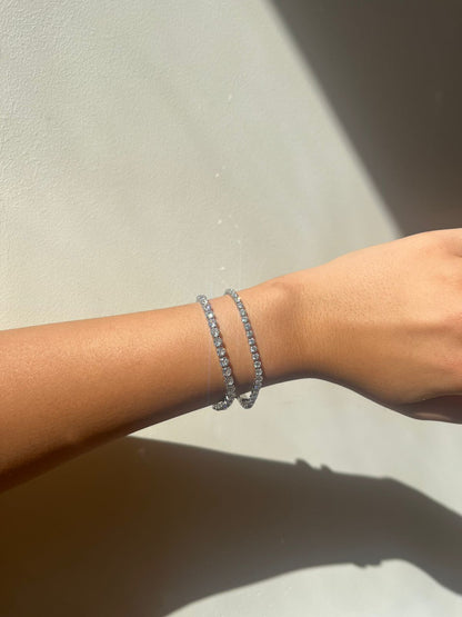 Silver Tennis Bracelet 3mm & 4mm