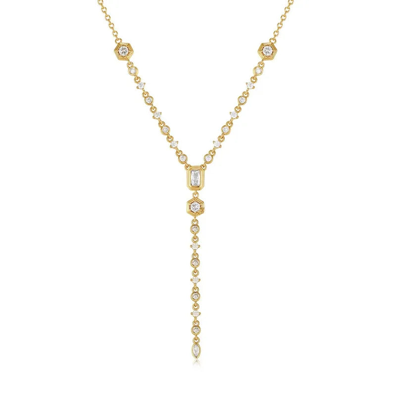 Elegant Zircon Necklace Gold