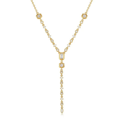 Elegant Zircon Necklace Gold