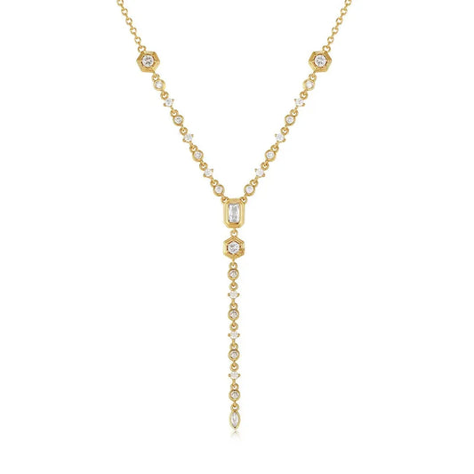 Elegant Zircon Necklace Gold