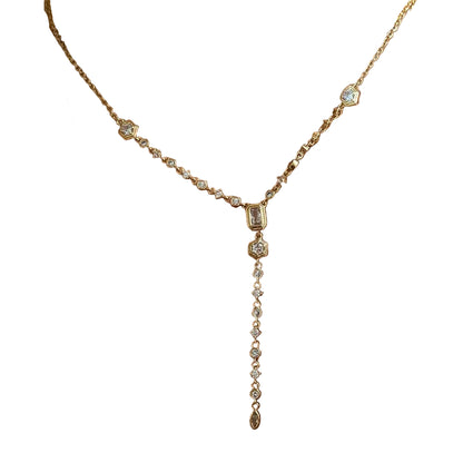 Elegant Zircon Necklace Gold
