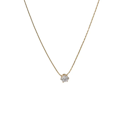 Single Diamond Necklace Gold