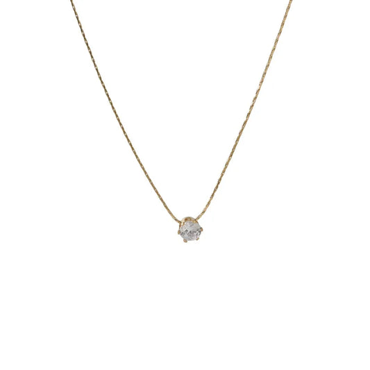 Single Diamond Necklace Gold