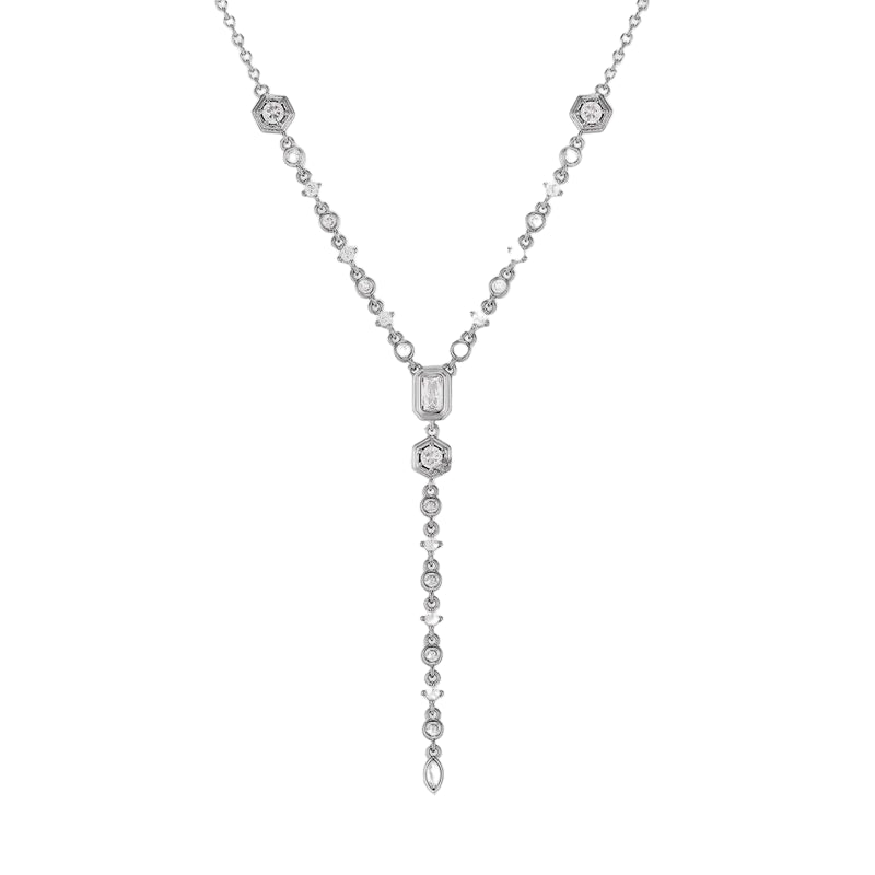 Elegant Zircon Necklace Silver