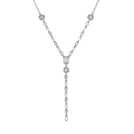 Elegant Zircon Necklace Silver