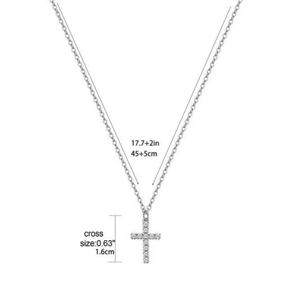 Zircon Cross Pendant Silver