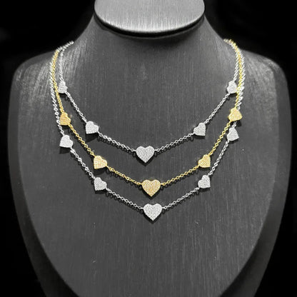 Hearts Necklace Gold