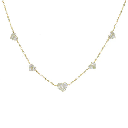Hearts Necklace Gold